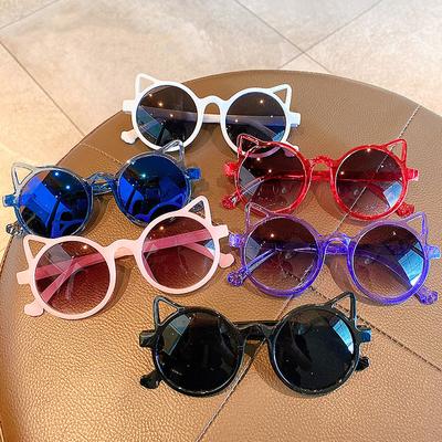 Moda infantil óculos de sol Uv400 proteção ocular óculos de gato em forma de orelha bonito desenho animado óculos de sol menina meninos óculos de viagem ao ar livre