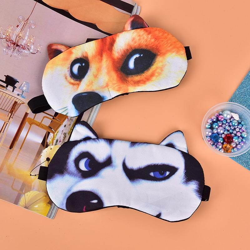 Cute Cat Dog Sleep Mask Natural Sleeping Eye Shade Cover Eye Mask Soft Blindfold Eye Patch Sleep Eyeshade Eye Cover