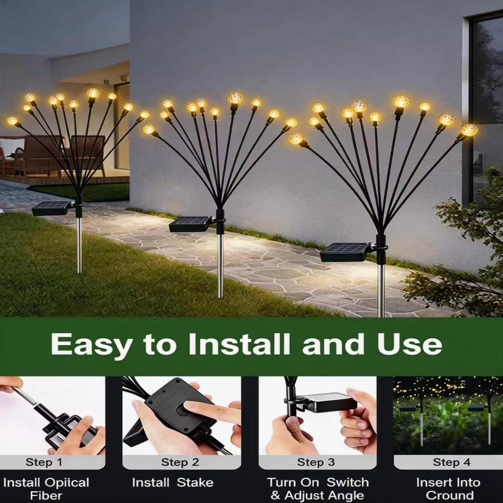 6/8/10 Heads Solar LED Mushroom Garden Lights, IP65 Waterproof Dusk To Dawn Swaying Pathway Yard Outdoor Decor
