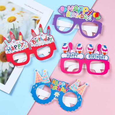 8 ks barevných papírových narozeninových brýlí Dekorace na narozeninovou oslavu pro ženy Balónky Pro dívky DIY dárek Cosplay potřeby Dekorace na baby shower