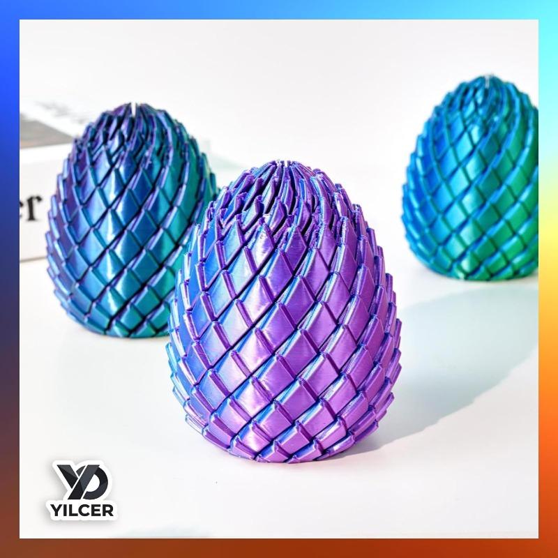 Twisty Fidget Egg, 3D Printed Slippery Egg Fidget, Easter Dragon Eggs, Easter Basket Stuffers Essentials,Stress Relief Desk Fidget Toy for Adults