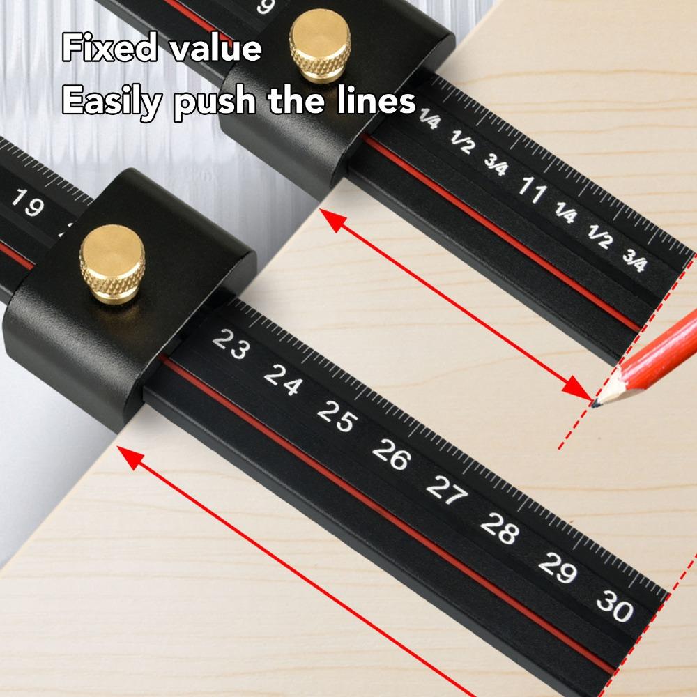 Clear Accurate Scales Sliding Ruler Adjustable Angle T Square Ruler L Shaped Ruler  For Carpenter
