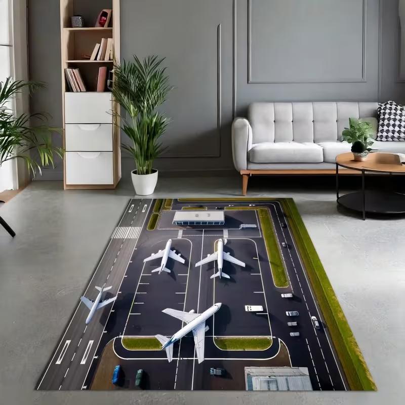 

Airplane and Airport Model Pattern Doormat, Non-Slip Floor Mat, Living Room Decor, Boy s Room Decor, Room Decor, Home Decor 50X80CM