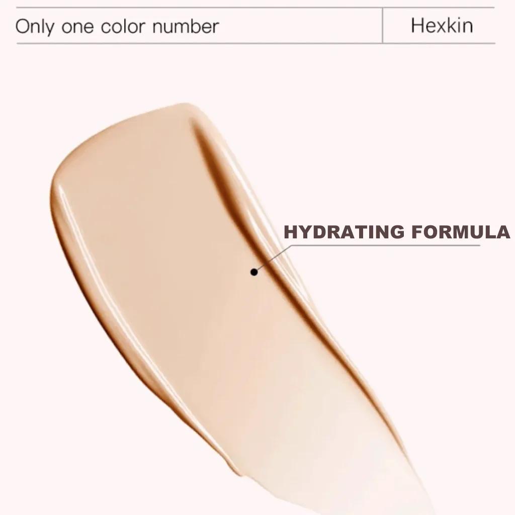 HEXKIN Glow Foundation 50ml 6 i 1(Solskydd + Concealer + Primer + BB-kräm + Blekande & Anti-rynk + Foundation)
