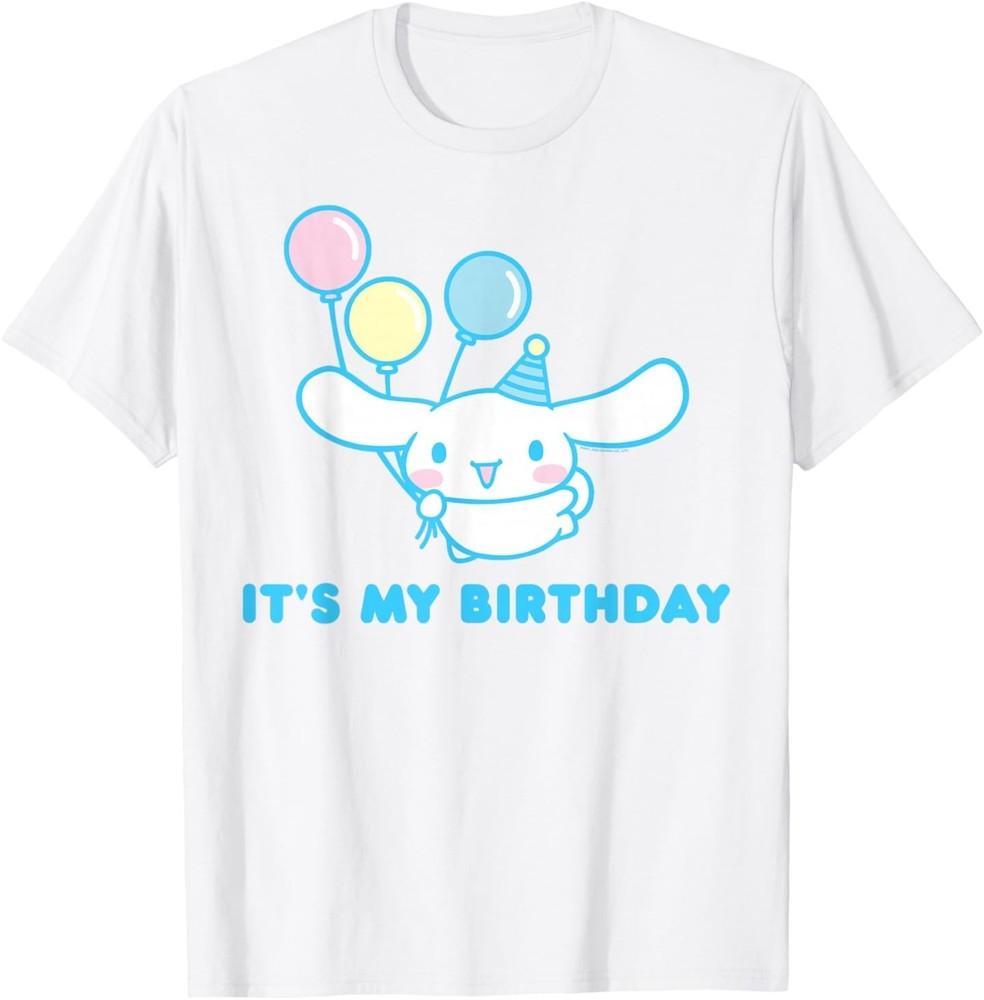 

Sanrio Cinnamoroll Birthday T-Shirt Adult Classic Fit, Blue Crew Neck, Short Sle 4XL