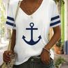 Damen Freizeit T-Shirt mit kurzen Ärmeln und V-Ausschnitt