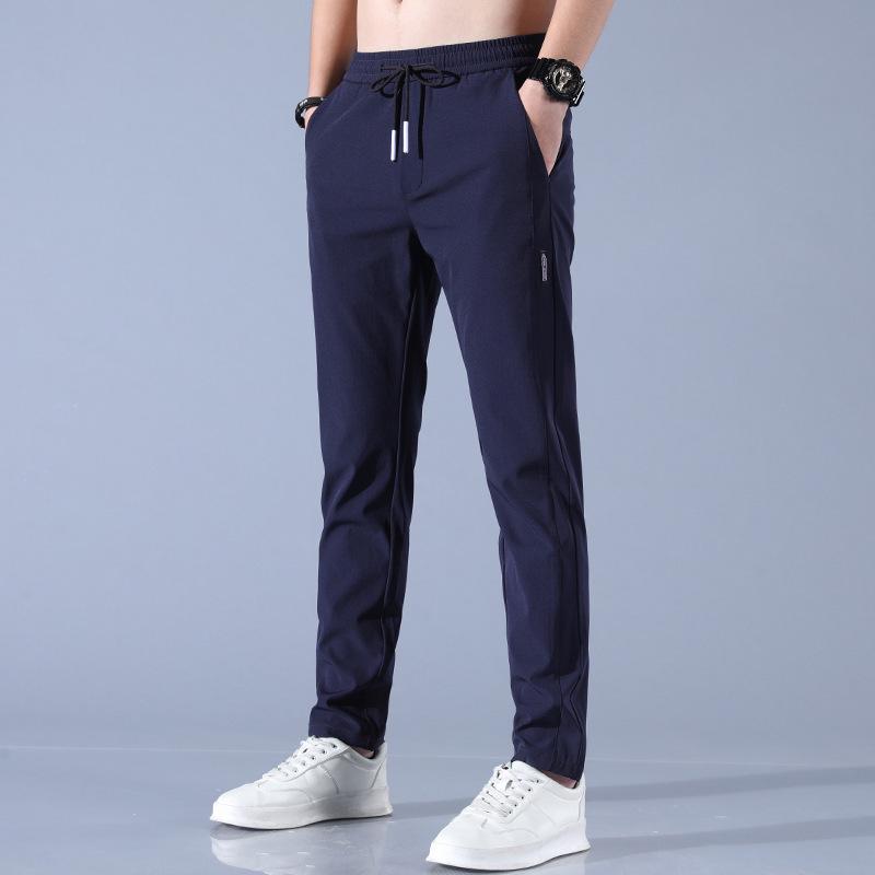 Men's Summer Ice Silk Quick-Dry Loose Straight-Leg Trousers