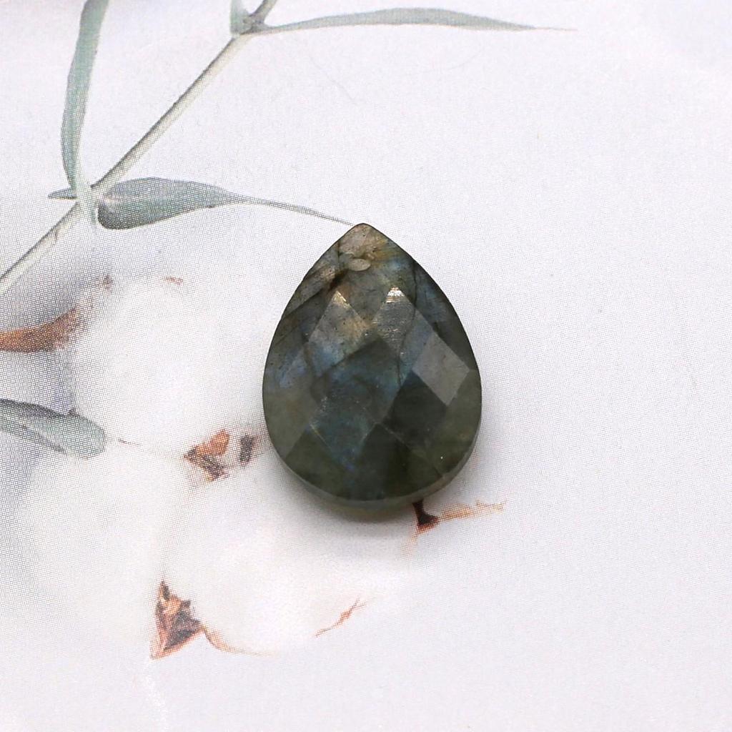 2Pcs Faceted Pendant Natural Stone Opal/Labradorite Drop-Shaped Pendant For Jewelry Making DIY Earrings Necklace Accessory