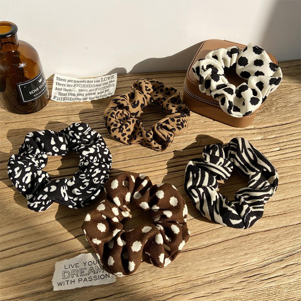 Leopard Pattern Retro Style Fabric Hair Bands All-match Hair Rope