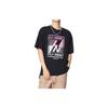 Li-Ning Patterned Print Loose Round Neck Short Sleeve T-Shirt Men Tops Black AHSS127-2