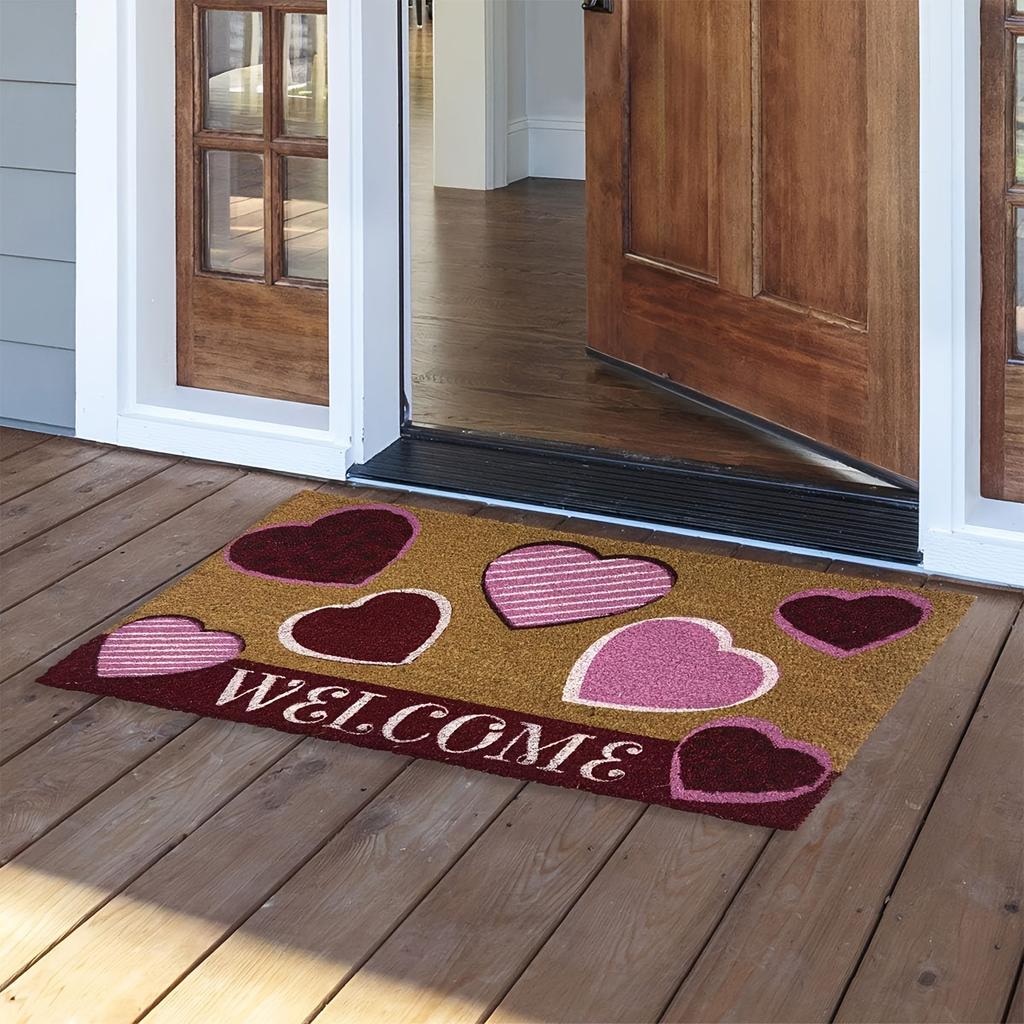 Welcome Entryway Carpet Mat - Decorative Pattern Heart Floral Elf Sunflower Festive Daily Decorative Home Decoration Rug