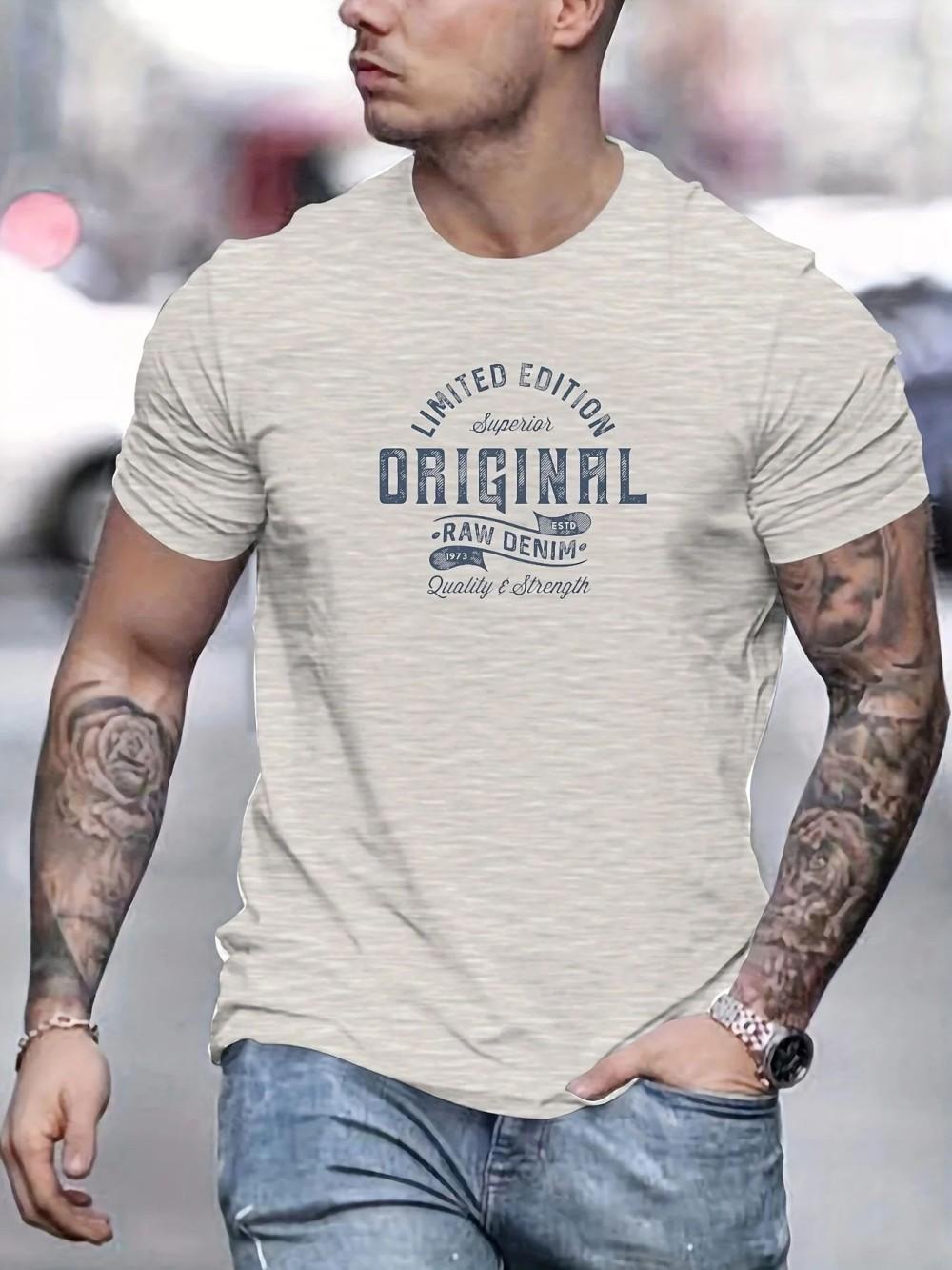 Summer fashion mens letter printed comfortable and breathable round neck Tshirt outdoor casual top S