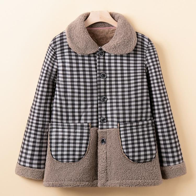 Middle-aged Lady In Winter Plus Velvet Thickened Jacket Mom Winter Clothes Cardigan Old Man Old Lady Clothes Grandma Fashionable