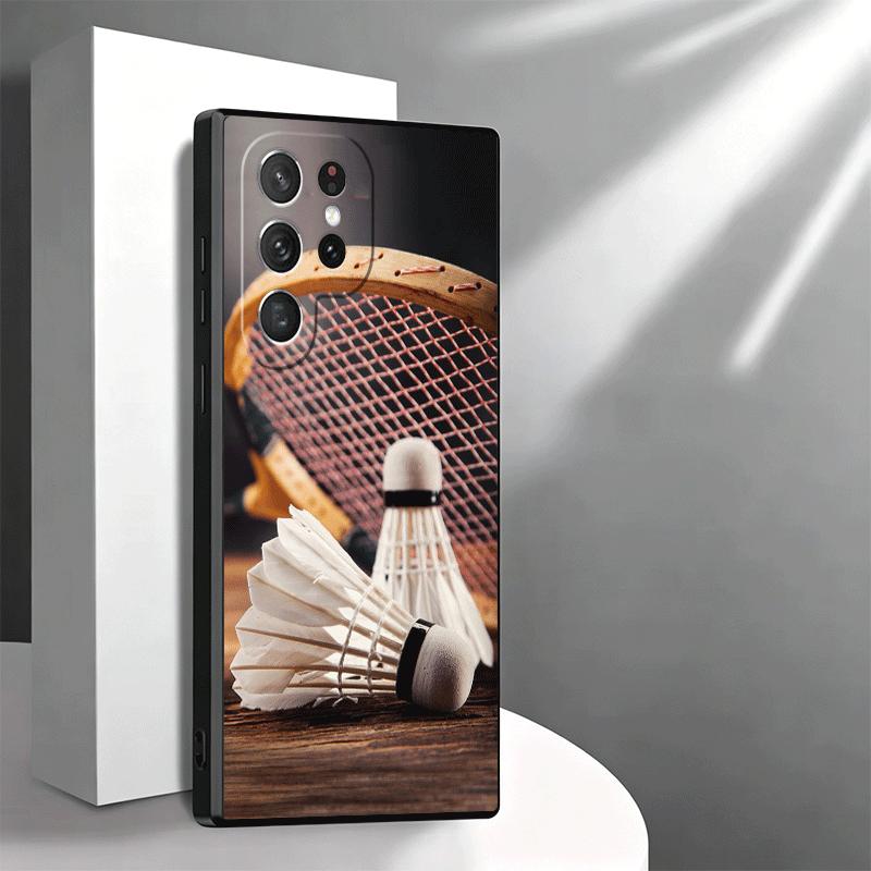 Badminton Sport Soft Phone Case for Samsung Galaxy S26 S25 Edge S24 Ultra S23 Plus S22 S21 FE S20 Black Cover Back Shell