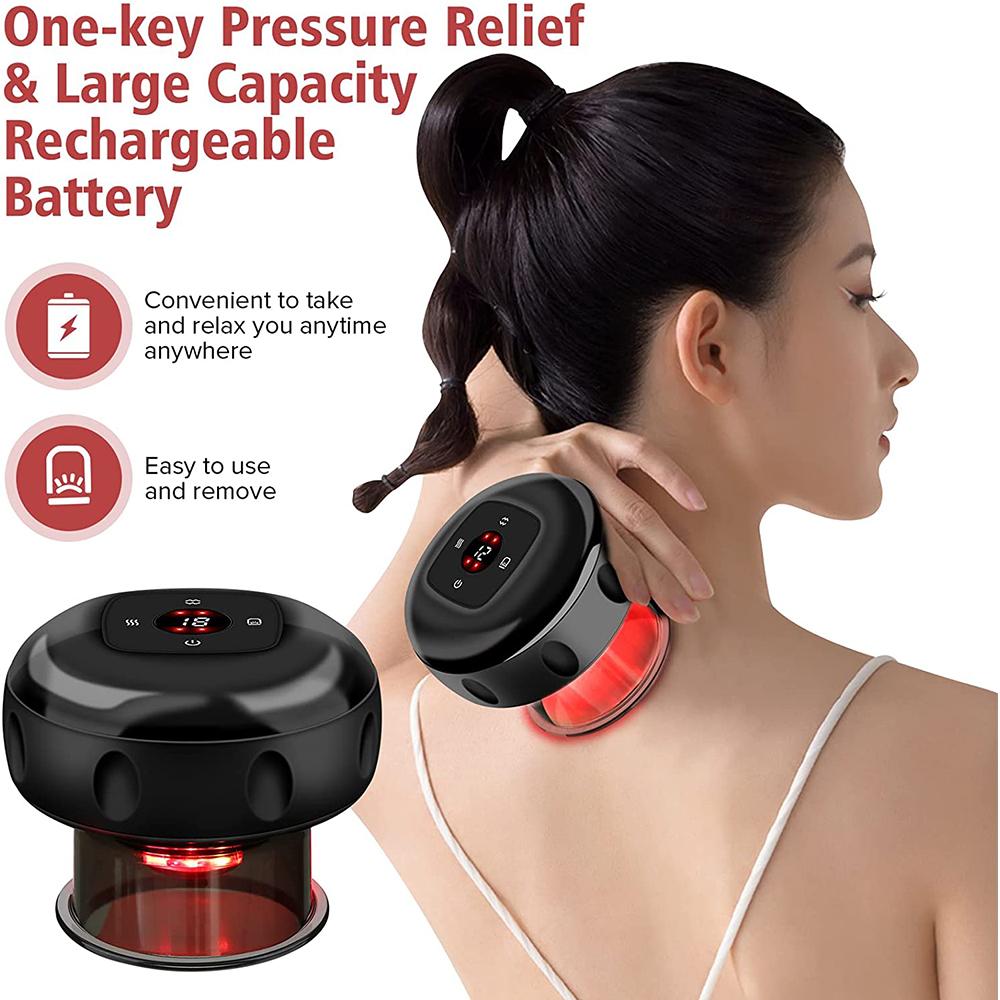 Elektryczny Zestaw do Terapii Bańkami z Czerwonym Światłem 4 w 1 Typ Przyciskowy Terapia-12 Biegów