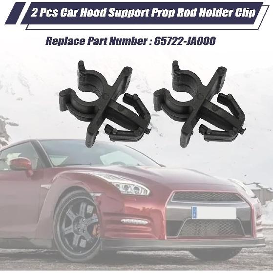 2 Pcs Car Hood Support Prop Rod Holder Clip 65722-JA000 Compatible with Nissan 1982-2021