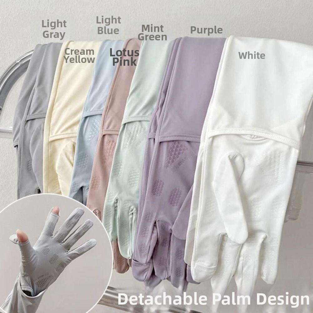 New Dopamine Sunscreen Gloves UV Protection Thin Arm Protector Sleeves Ice Silk Women's Long Gloves