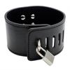 PU Leather Hand Cuff Bracelet Stainless Steel Spreader Bar with Lock & Keys