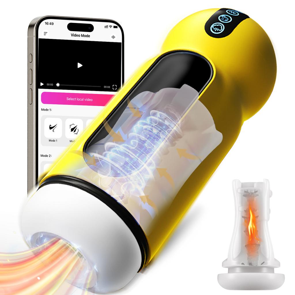 Bluetooth Heizung Männlicher Masturbator Mecha Auto Vagina Blowjob Pussy Penis Pumpe Sex Maschine APP Masturbationsbecher Sexspielzeug für Männer