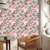Wallpaper Colorful Roses, Peonies and Watercolor for Living Room and Bedroom 50x1000