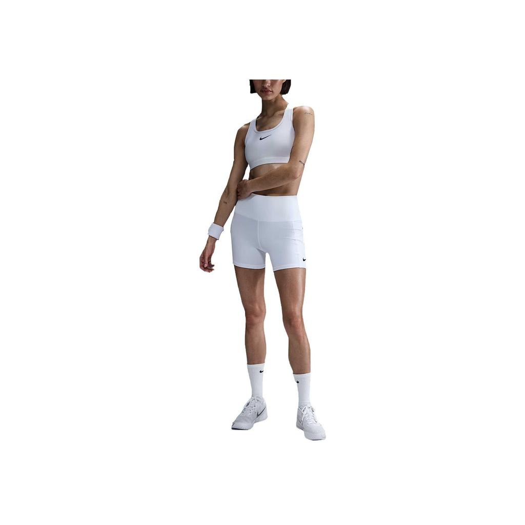 Nike Dri-Fit Court Comfortable Fashion Simple Versatile Solid Color Sports Shorts Women Shorts White FZ6678-101