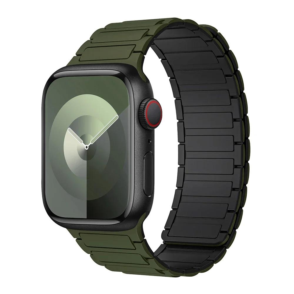 Magnetic Sports Band for Apple Watch Ultra 2 49mm 46mm 45mm 44mm 42mm 38 40 41mm Silicone Strap for IWatch Series 10 9 8 7 6 5 4