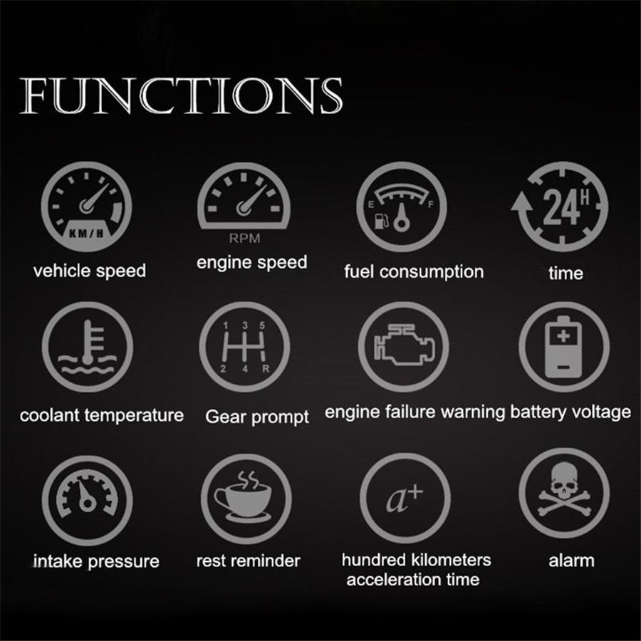 

DC 9-16V 5.5 HUD Проектор на лобовое стекло автомобиля Спидометр Комплект предупреждения о скорости