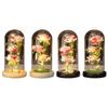 Pink Eternal Rose in Glass Dome with Wooden Base - LED Flower Gift for Christmas and Mother's Day