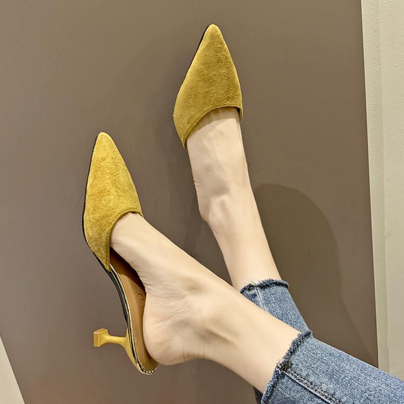 Oneword Flat Sandals For Women With Velvet Upper And Pointed Toe For Summer Casual Wear