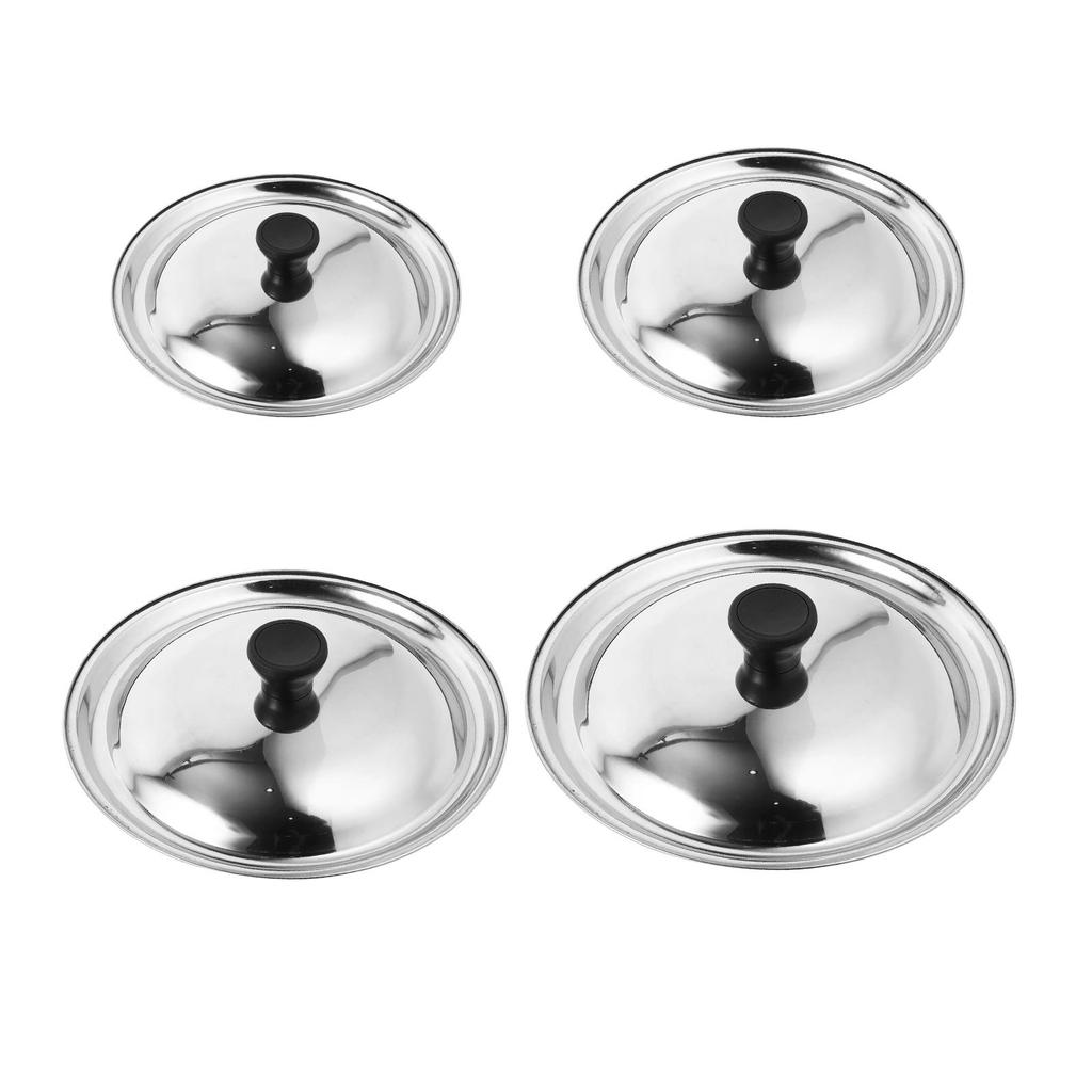 Stainless Steel Pot Lid Universal Frying Round Skillet Construction Airtight Seal with Easy