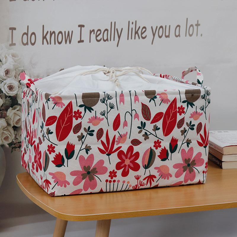 Großer Stoff-Aufbewahrungskorb mit Kordelzug, feuchtigkeitsbeständig, faltbar, Kleider- und Decken-Organizer-Box, Kordelzug, faltbarer Kleiderschrank, Aufräumtasche