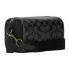 Coach Axel 21 Einfarbig Klassischer Buchstabenaufdruck Hardware-Schnalle Leinwand und Leder Schulter-Crossbody-Tasche Kleine Herren-Taschen Schwarz CJ674-QBO4G