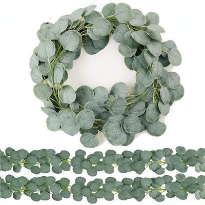 2/1pcArtificial Eucalyptus Garland Fake Ivy Vines Greenery Rattan Plants Wreath Faux Decor for Wall Room Garden Wedding Decor