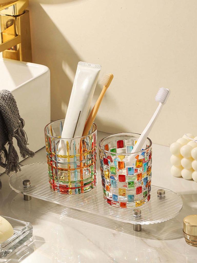 1 PC hand-painted colored glass coffee cup, creative design whiskey juice cup, crystal whiskey colored y glass