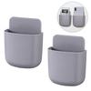 2PCS TV Remote Holder Portable Space Saving Wall Mounted TV Air Conditioner Remote Storage Box Grey Color
