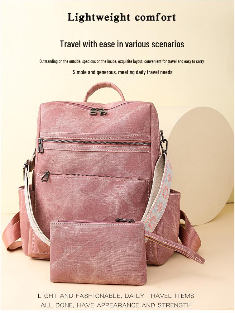 Cute Retro Lightweight Backpack for Women & Girls - Large Capacity, Dual-Purpose for Leisure & Travel