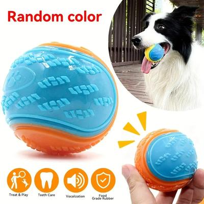 Dogs  Interactive Toys Soft TPR Toys for Dog Pet Teeth Cleaning Bite Resistance Squeaky Dog Ball Toy