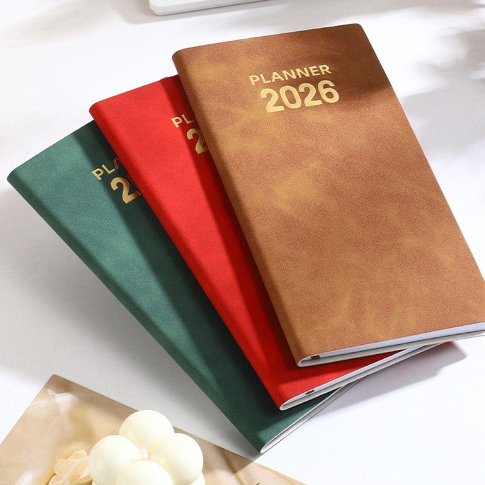 A6 2026 Agenda Book with Calendar English Notepad High Quality Pocket Diary Book  School Office