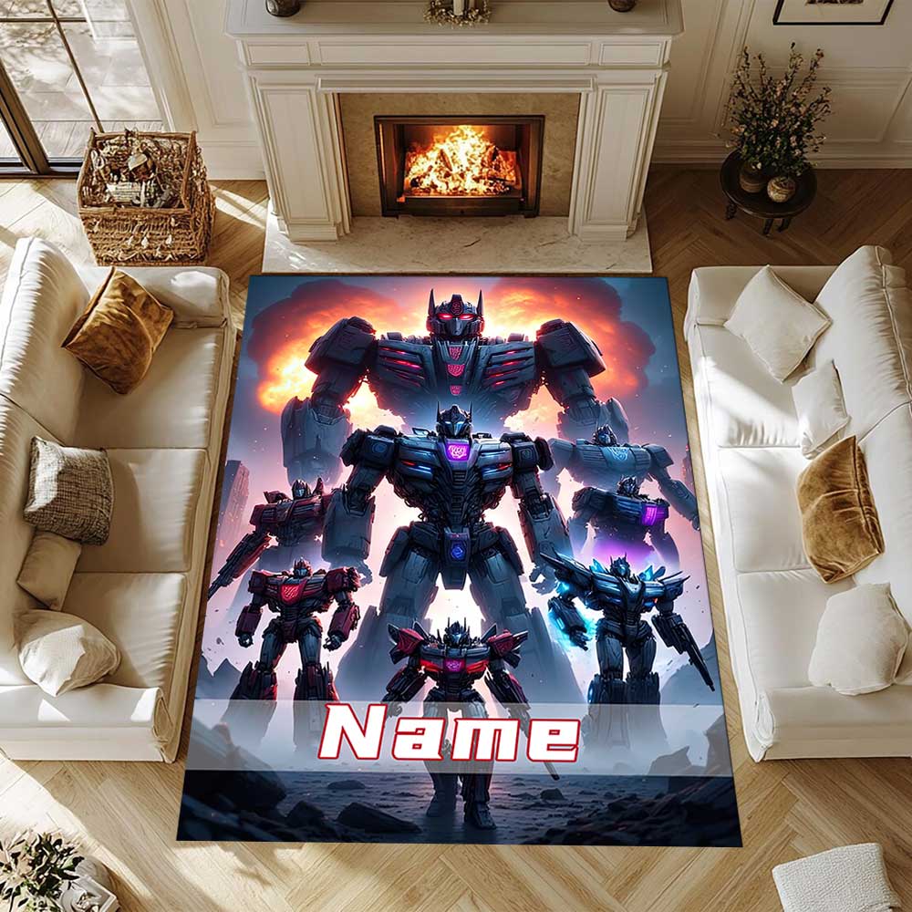 Transformers Fans (3) Customize your name rug, office chair cushion, home bedroom living room gift.
