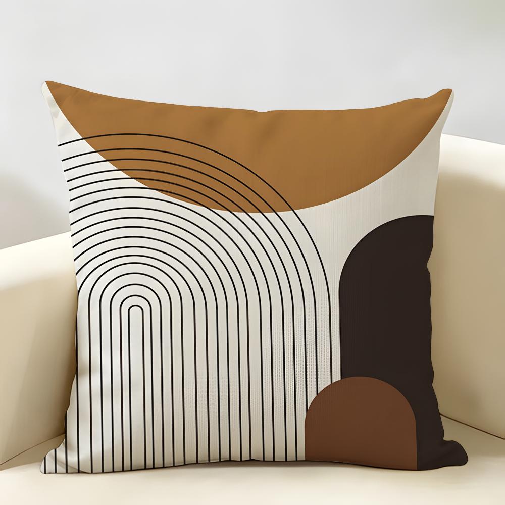 Nordic Abstract Art Cushion Cover Natural Linen Organic Fabric Double-Sided Printing Breathable Perfect For Home Decor