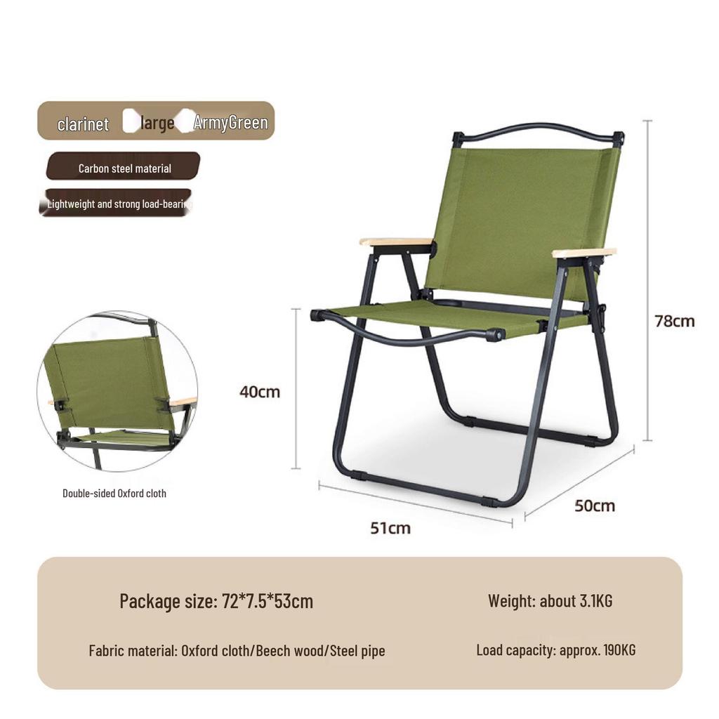 Kermit Outdoor Folding Camping Chair - Portable Picnic Stool
