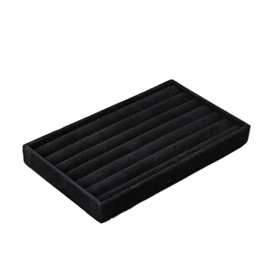 1Pc, Flocking Jewelry Box Jewelry Tray, Color: Black, Bag