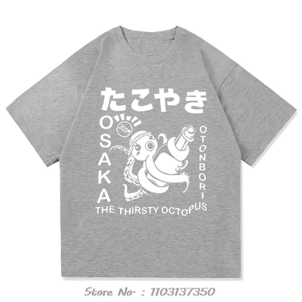 Osaka Dotonbori Opilá Chobotnice Tričko Vtipné Bavlněné Tričko Pánské Oblečení Móda Vintage Tričko Léto Ležérní Streetwear