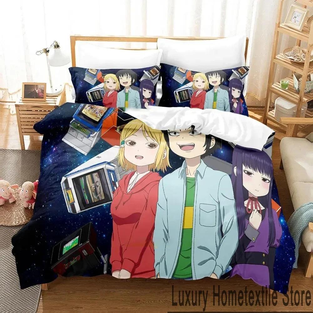 Hi Score Girl Anime Bedding Set Duvet Cover Bed Set Quilt Cover Pillowcase Comforter king Queen Size Boys Adult Bedding Set