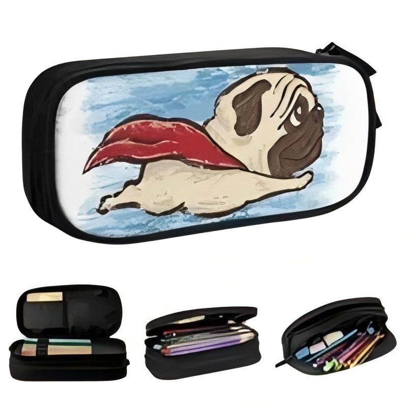 Student Zipper Pencil Case Polyester, Double Pencil Case Stationery Case Pencil Case Wish