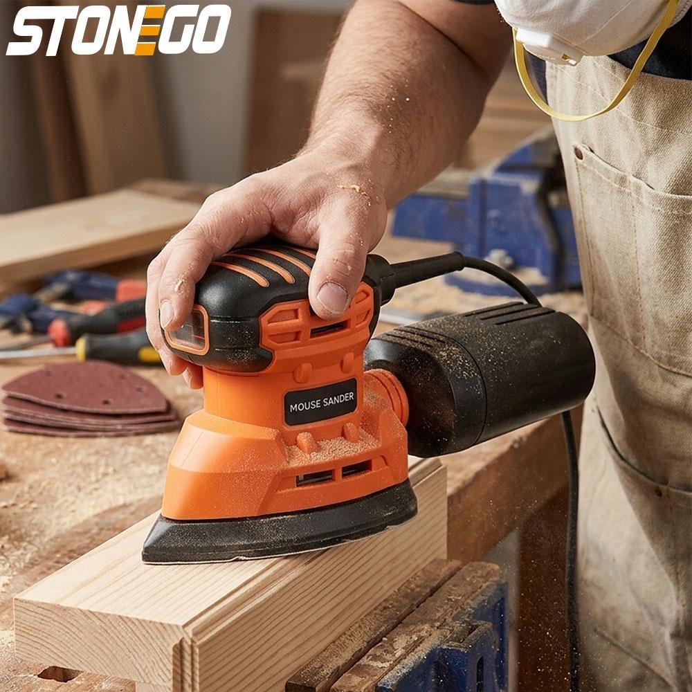 Electric Sander with Dust Collection 12Pcs Sandpapers Corded Power Tool for Wood and Metal Polishing DIY Grinding Machine