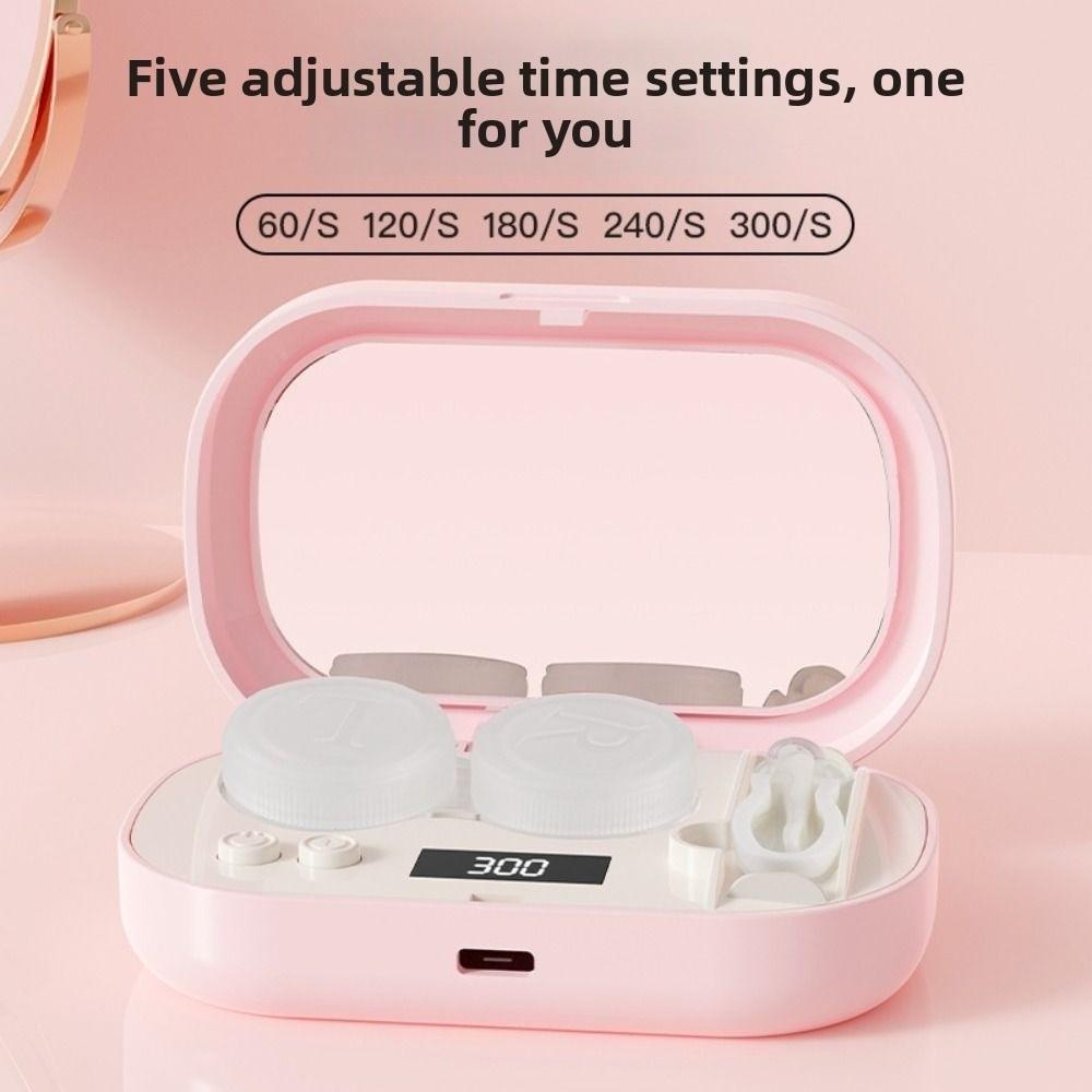 High Frequency Vibration Ultrasonic Beauty Lenses Cleaner USB Charging 5 Adjustable Levels Beauty Lenses Storage Container