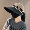 Hat women's summer new big edge bucket hat bow fashion hollow breathable sunshade sunscreen hat