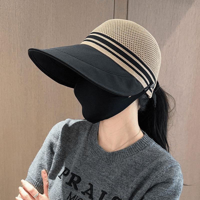 Hat women's summer new big edge bucket hat bow fashion hollow breathable sunshade sunscreen hat