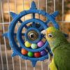 Bite Resistant Parrot Spinner Rattle Toy Colorful Beads Bird Cage Toy  Entertainment